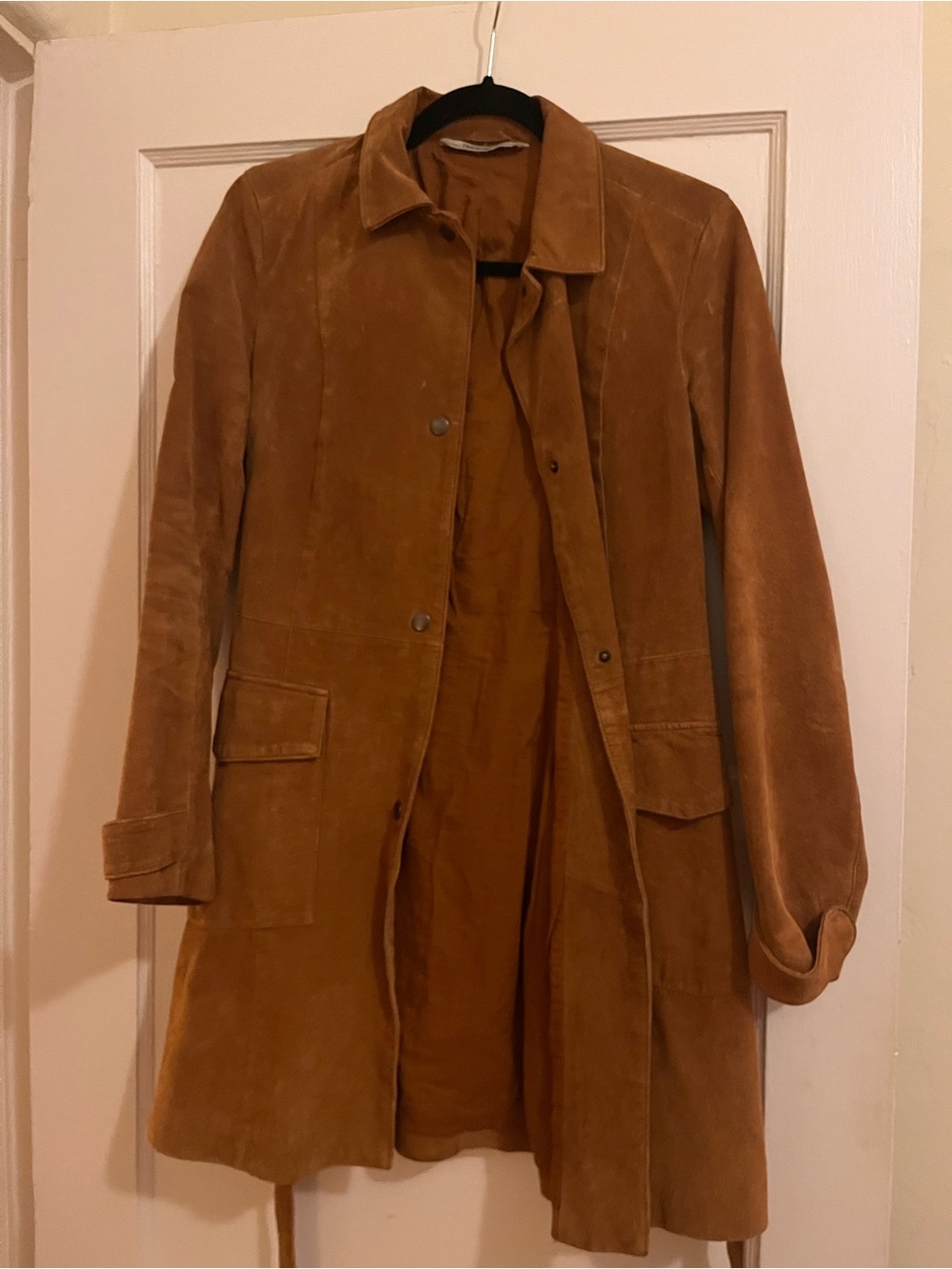 Vintage y2k Zara Camel Suede Trench Coat